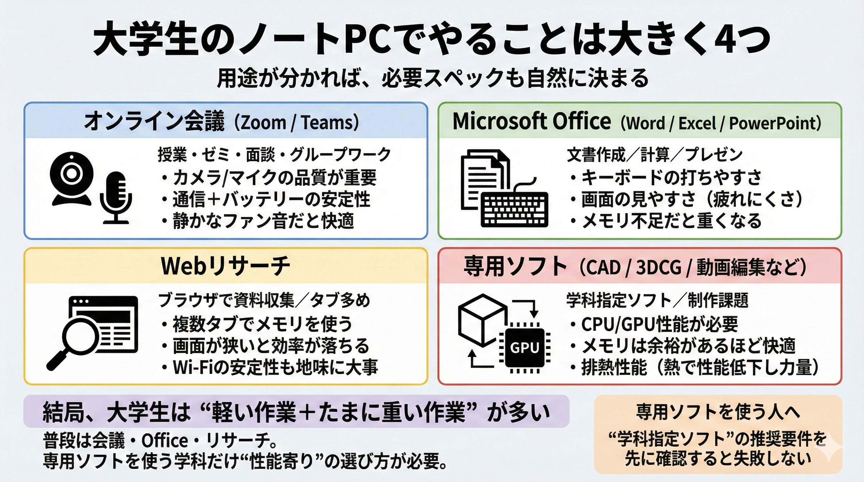 2026年版大学生のノートPCの選び方とおすすめ機種まとめ | うっしーな