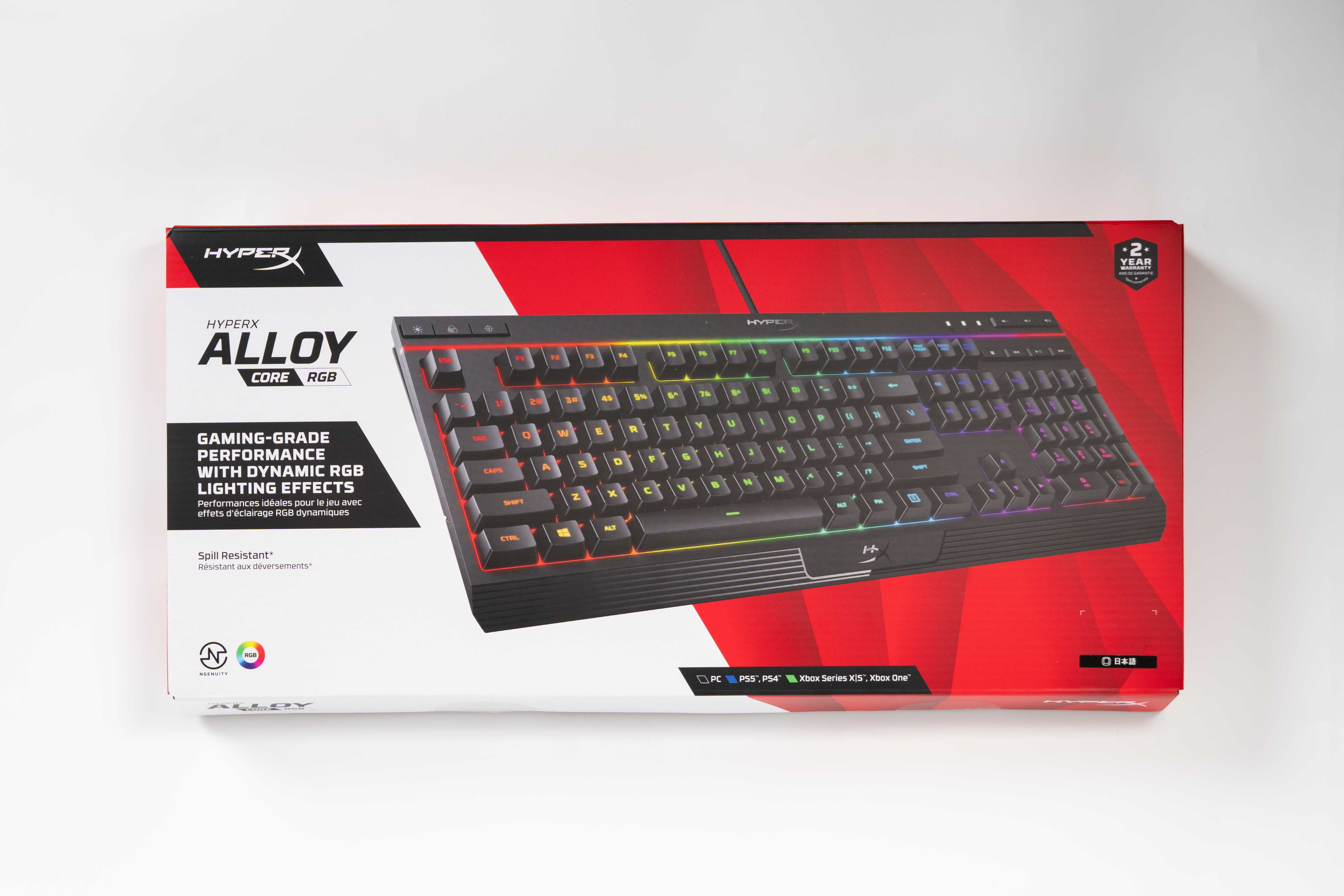 HyperX Alloy Core RGB 静音で使いやすい、RGBゲーミングキーボード